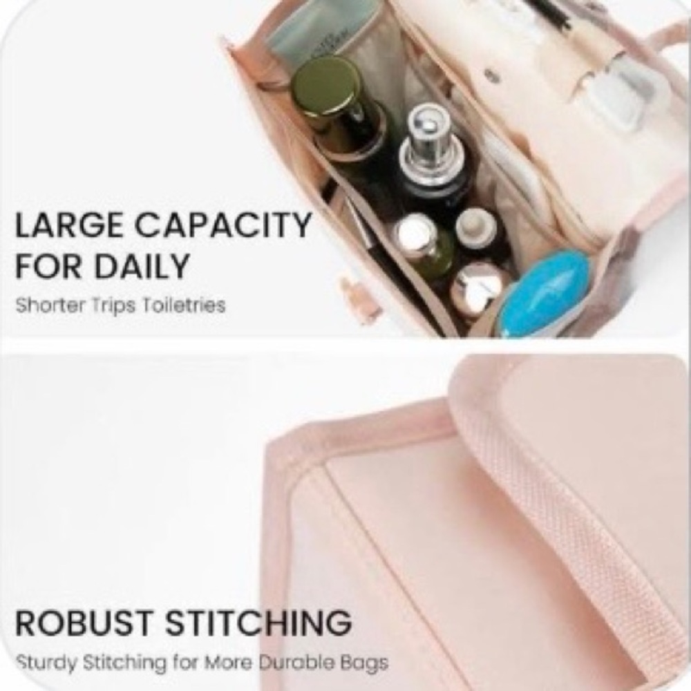 Blush Pink Travel Makeup Cosmetic Organizer Bag - Picture 7 of 7